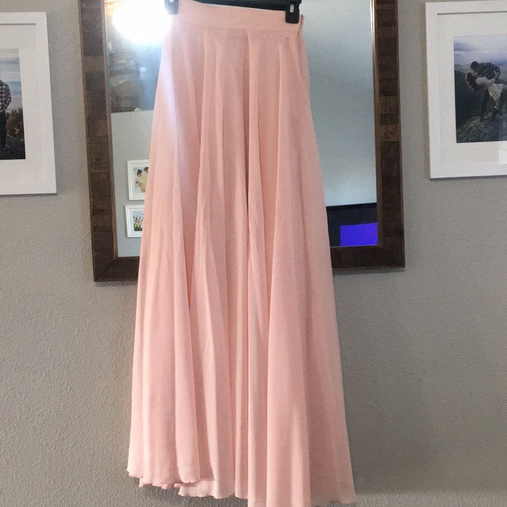 Pink chiffon skirt